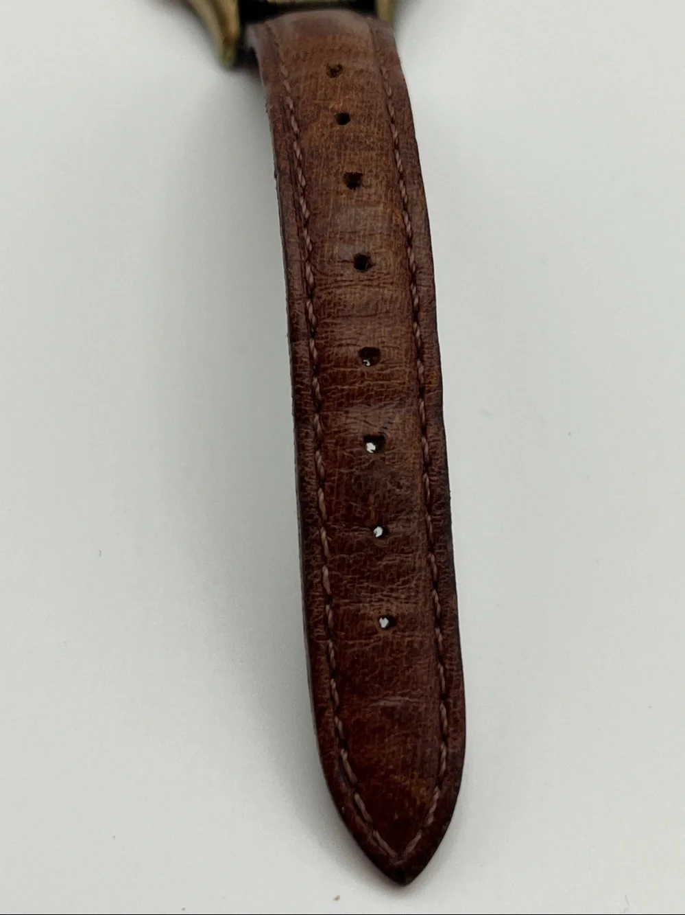 Carriage Women's Brown Leather Strap Watch with Brass-Tone Case